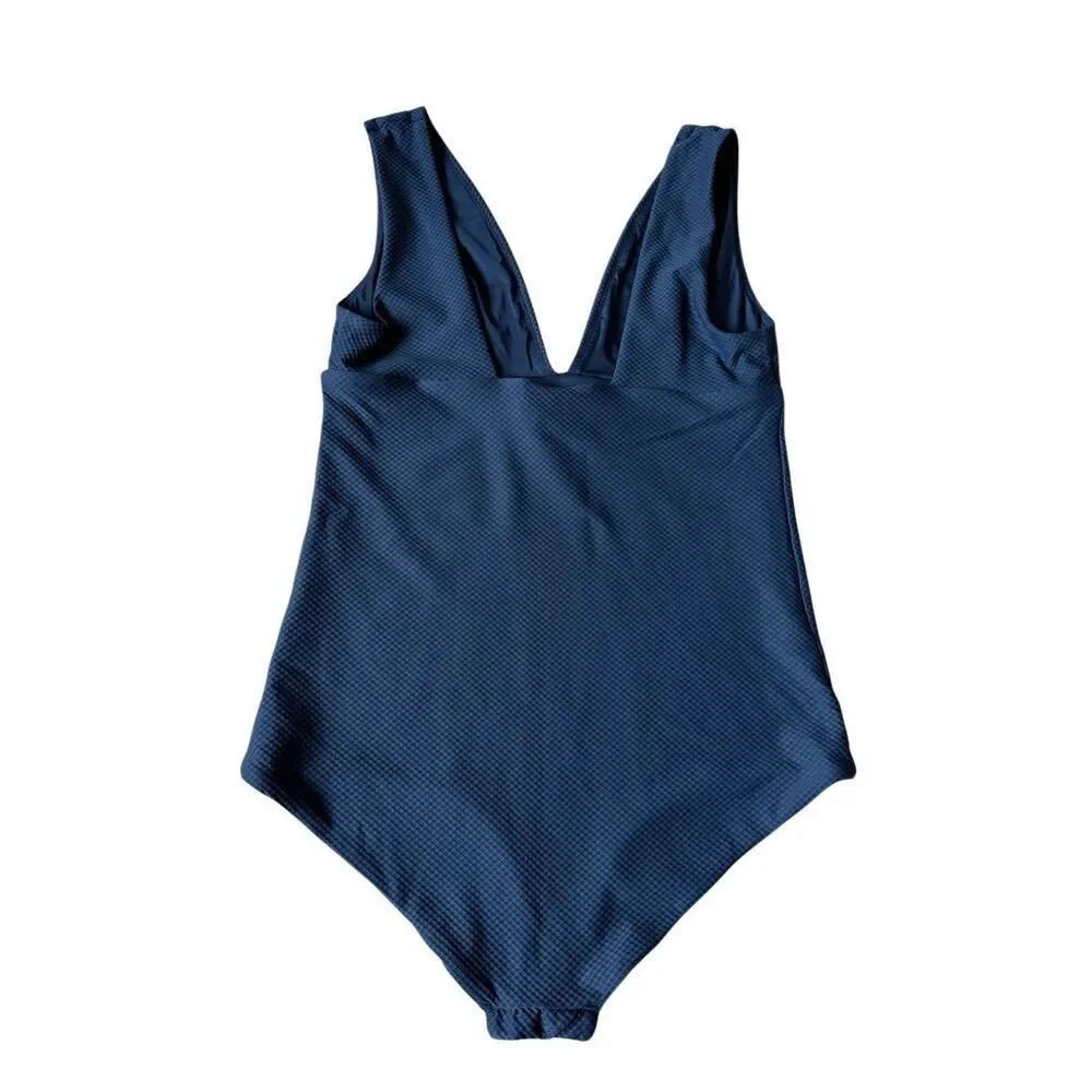 & Other‎ Stories Swimsuit One Piece Textured Blue 10